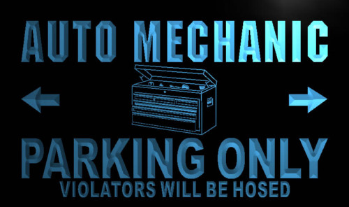Auto Mechanic Parking Only Neon Light Sign